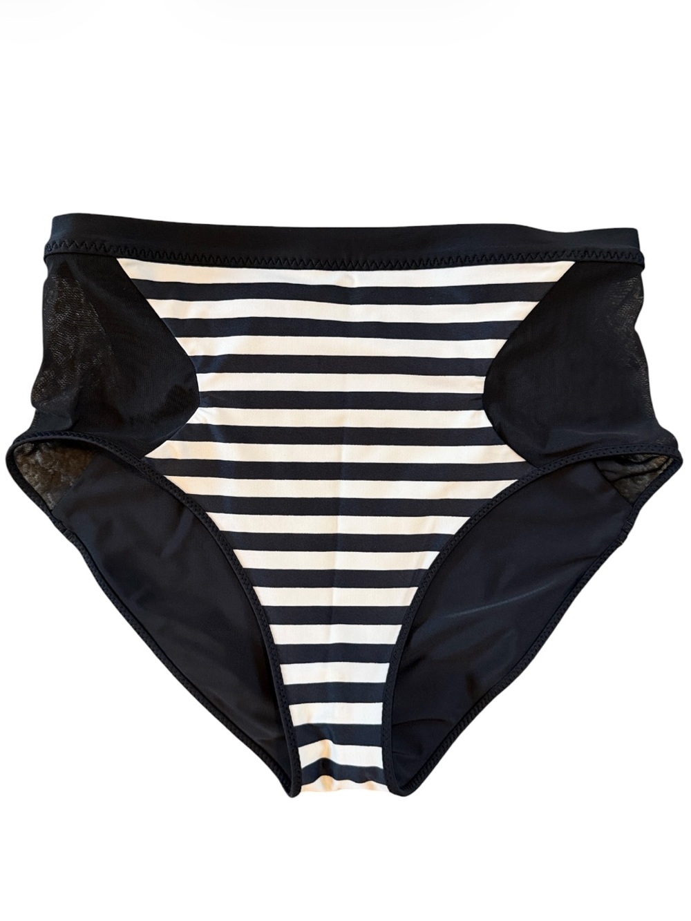 NWOT Salty Swim Reversible High-Waist Black and White Stripe Swim Bottoms